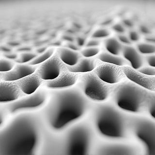 Microscopic view of ultra-porous ceramic structure